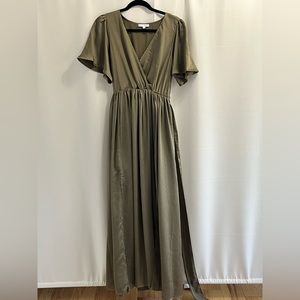 Baltic Born | Sicily Satin Maxi | Olive